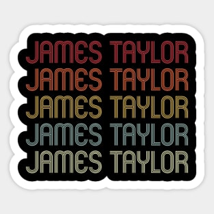 Retro James Wordmark Repeat - Vintage Style Sticker